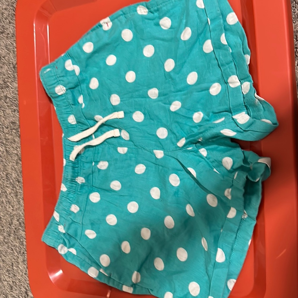 Wonder nation size 14/16 polka dot shorts teal/white